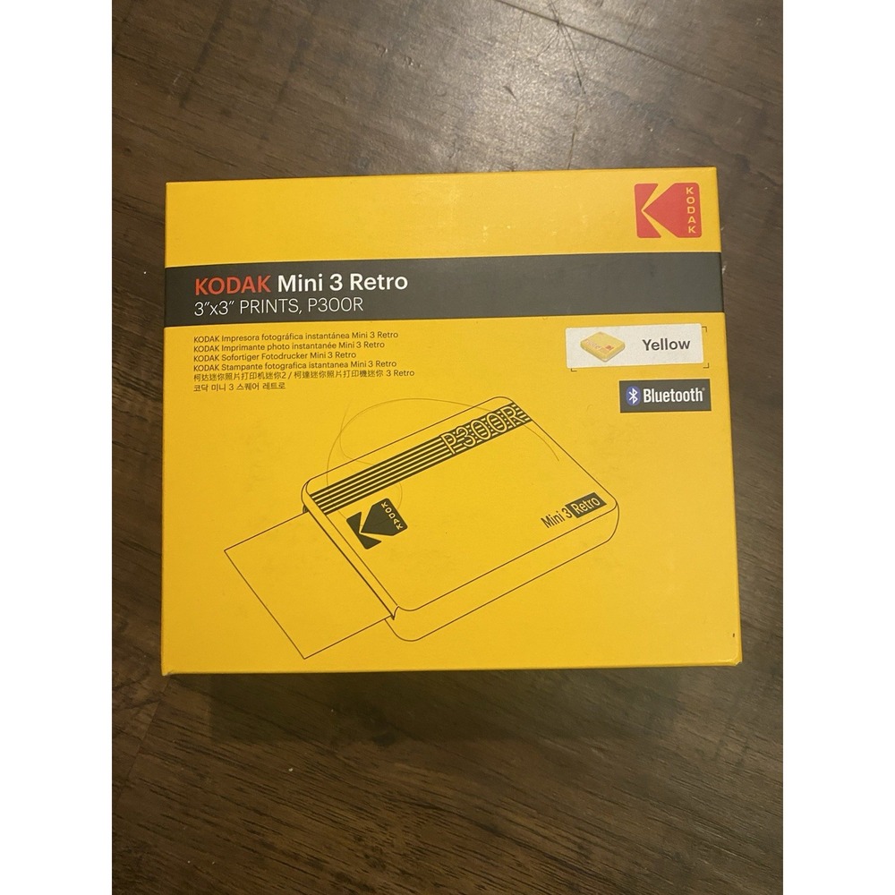 Genuine Kodak Mini 3 Retro Bluetooth Instant Photo Printer - YELLOW (P300R) NEW